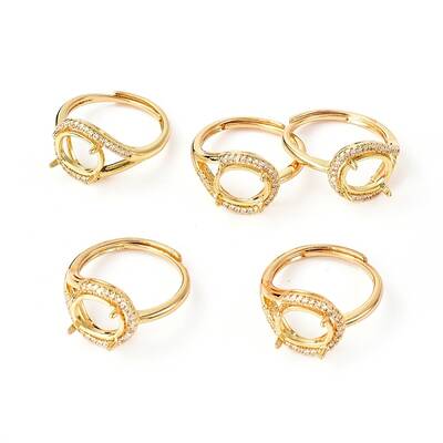 Adjustable Brass Solitaire Ring Settings