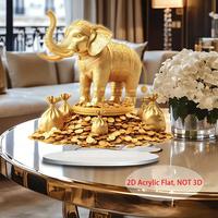 Elephant Design Acrylic Ornament, 2D Elephant Decoration, Multifunctional Desktop Decoration for Home, Office, Garden, Ideal ...