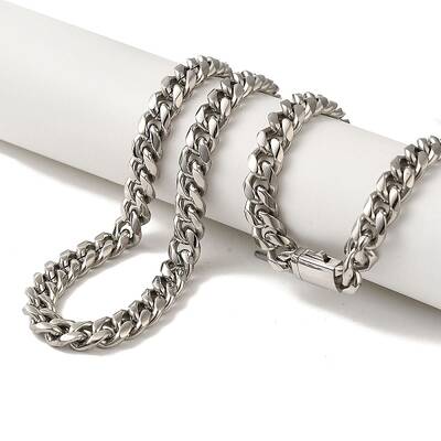 Non-Tarnish 304 Stainless Steel Curb Necklaces