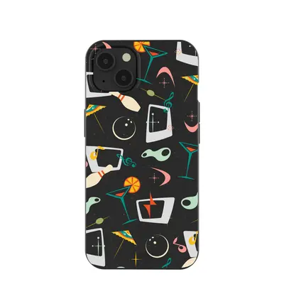 Black Mid Century Modern Party iPhone 13 Case