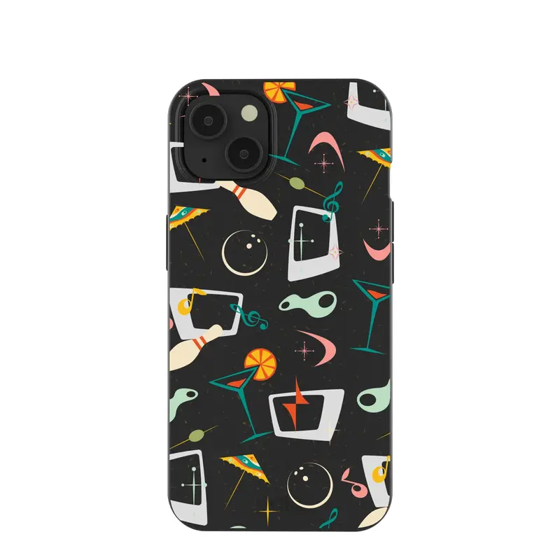 Black Mid Century Modern Party iPhone 13 Case