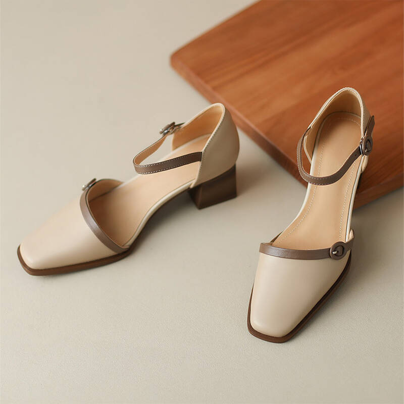 CHIKO Kaydee Square Toe Block Heels Pumps Shoes