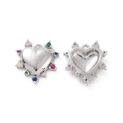Brass Micro Pave Cubic Zirconia Charms