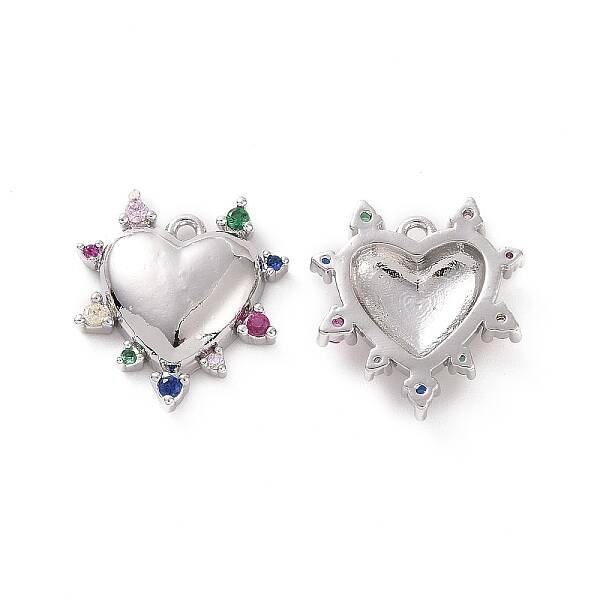 Brass Micro Pave Cubic Zirconia Charms
