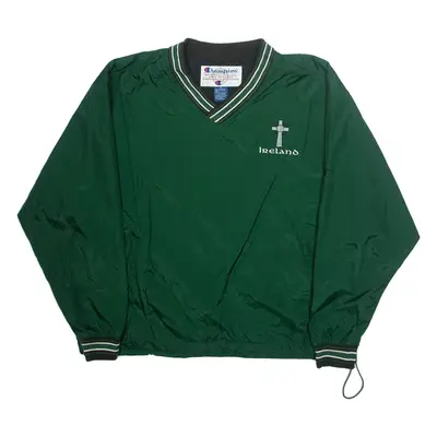 CHAMPION Mens Pullover Jacket Green Nylon XL