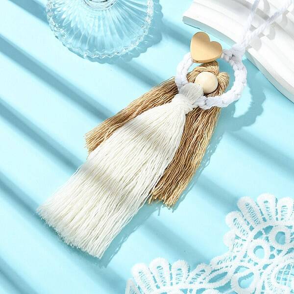 Handmade Macrame Cotton Angel Hanging Ornaments