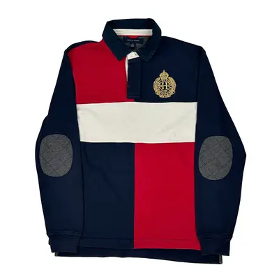Tommy Hilfiger Graphic Rugby Shirt - Medium Multicoloured Cotton