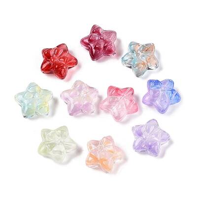 Gradient Color Baking Paint Transparent Glass Beads
