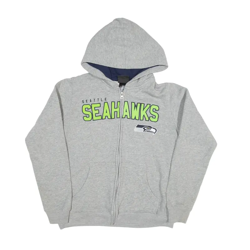 NFL Seattle Seahawks USA Hoodie Grey Full Zip Boys L
