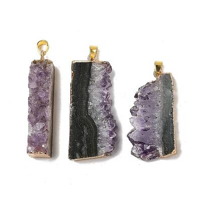 Raw Rough Natural Amethyst Pendants