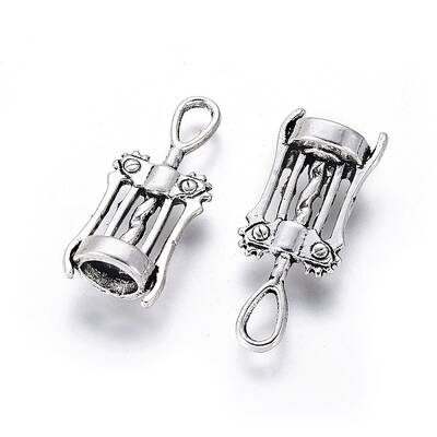 Tibetan Style Corkscrew Alloy Pendants