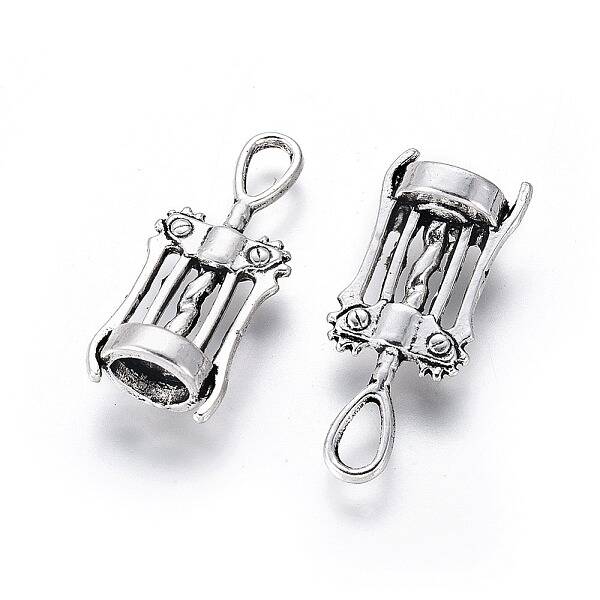 Tibetan Style Corkscrew Alloy Pendants