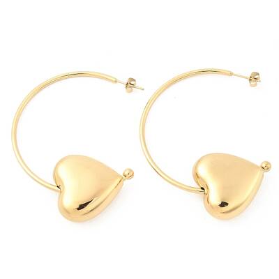 304 Stainless Steel C-Shaped Stud Earrings