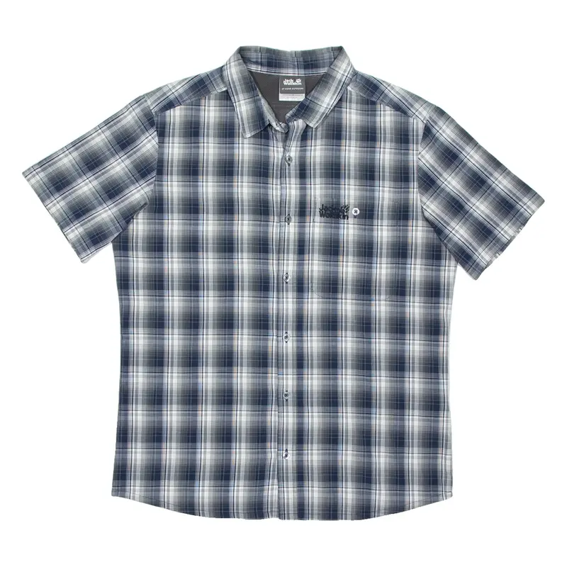 JACK WOLFSKIN Mens Shirt Blue Check S