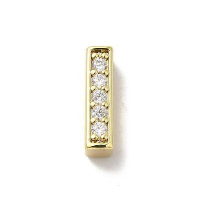 Brass Micro Pave Cubic Zirconia Beads