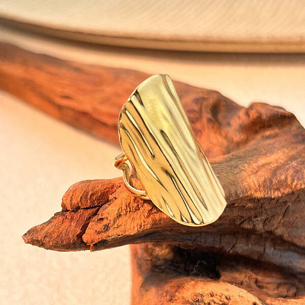 Oval 304 Stainless Steel Chunky Cuff Rings