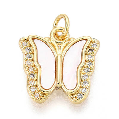 Brass Micro Pave Clear Cubic Zirconia Pendants