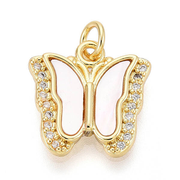 Brass Micro Pave Clear Cubic Zirconia Pendants