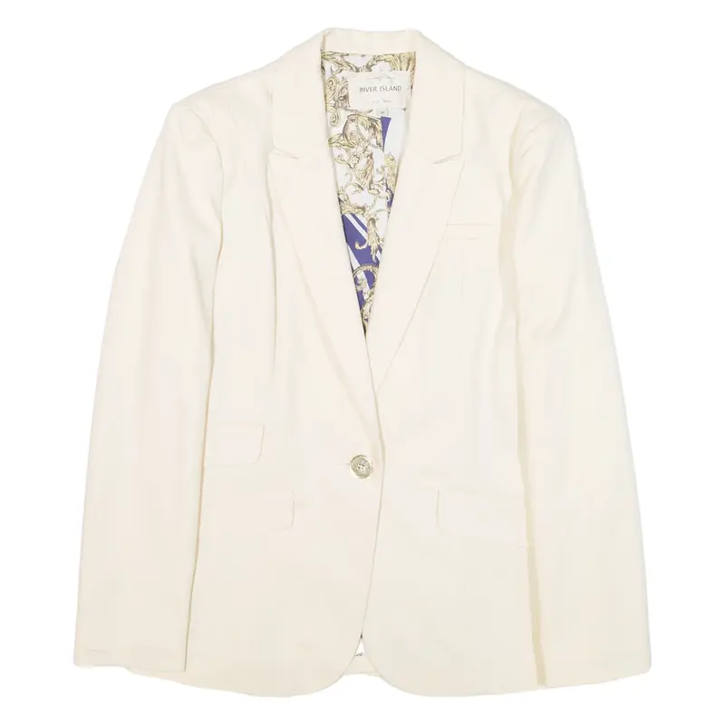 RIVER ISLAND Womens Blazer Jacket Cream UK 10
