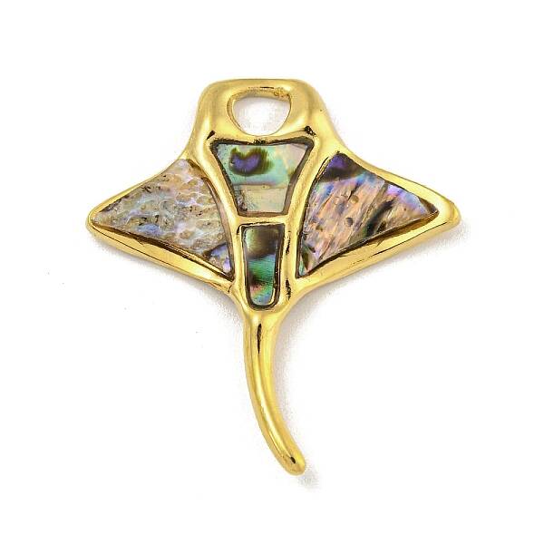 Ion Plating(IP) 304 Stainless Steel Pave Paua Shell Pendants