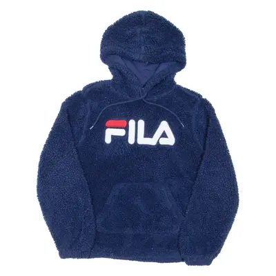 FILA Teddy Fleece Womens Blue Hoodie M