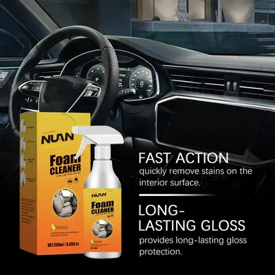 Interior Car Foam Cleaner – For Leather Seats, Perfect for Halloween & Christmas Prep Plastic Panels & Headliner