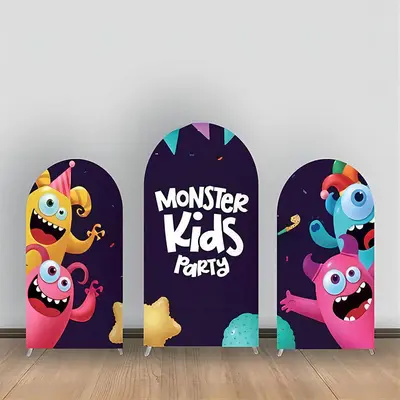 Monster Kids Cartoon Arch Backdrop Kit For Party - Aperturee