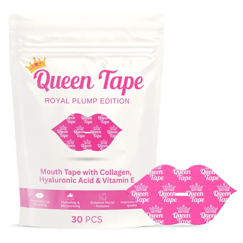 Queen Tape - Hydrating & Moisturizing Mouth Tape For Sleep - Royal Plump Edition - Lip Plumping - Mouth tape with Collagen Hy...