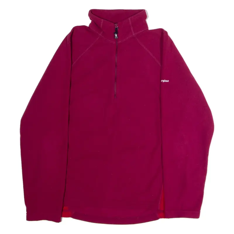 BERGHAUS Womens Patterned Fleece Pink Colourblock 1/2 Zip UK 14