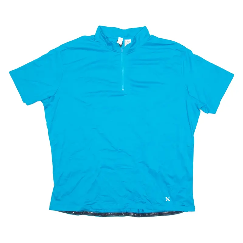 BTWIN Cycling Mens Jersey Blue 1/4 Zip 3XL