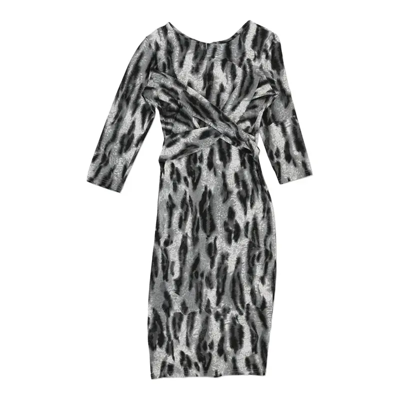 Unbranded Maxi Bodycon Dress - Small Black & White Polyester Blend