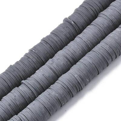 Flat Round Handmade Polymer Clay Beads