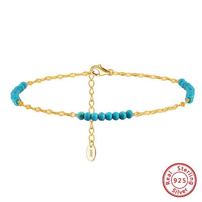 925 Sterling Silver Dapped Chain Anklet