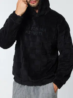 Men's Letter Embroidery Fuzzy Hoodie, Regular Fit Casual Fitted Comfy Long Sleeve Hooded Sweatshirt for Fall & Winter, Men's ...