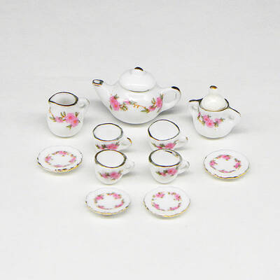 Porcelain Miniature Teapot Cup Set Ornaments