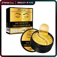 24K Gold Eye Treatment Mask with Hyaluronic Acid for Hydration and Soothing, Helps Reduce Dark Circles & Puffiness eyepatches...