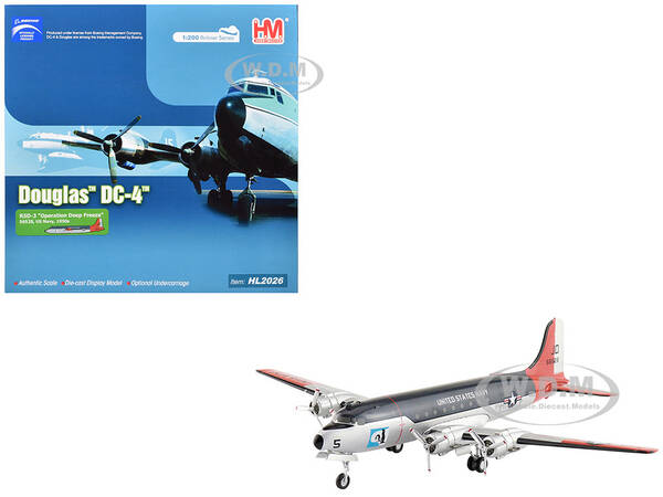 Douglas R5D-3 Skymaster Transport Aircraft Operation Deep Freeze (1950s) United States Navy Airliner Series 1/200 Diecast...