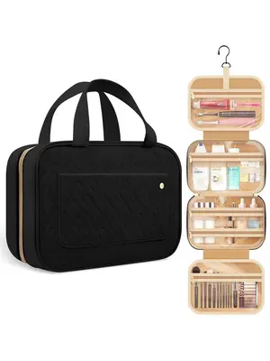 Solid Color Makeup Bag, Travel Toiletry Bag with Zipper, Waterproof Cosmetic Storage Bag for Outdoor Travel, Make-up Bags, Ca...