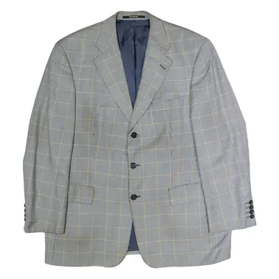 YVES SAINT LAURENT Mens Blazer Jacket Grey Wool Houndstooth XL