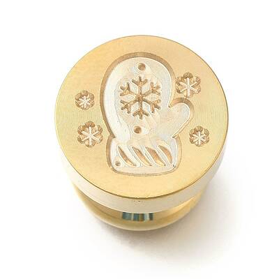Christmas Golden Tone Wax Seal Brass Stamp Heads