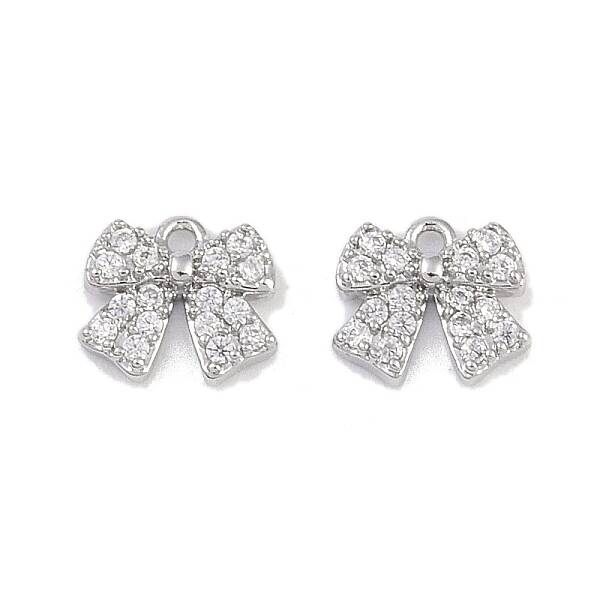 Brass Micro Pave Clear Cubic Zirconia Pendants
