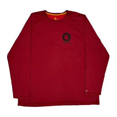 Carhartt Long Sleeve T-Shirt - 2XL Red Cotton