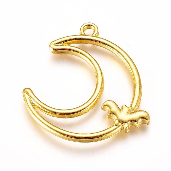 Halloween Zinc Alloy Open Back Bezel Pendants