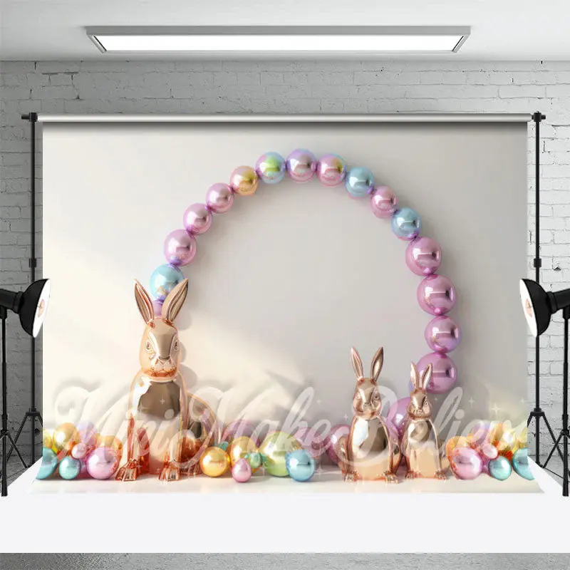 Laser Light Eggs Rabbit Easter Backdrop For Photo - Aperturee