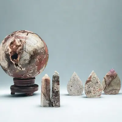 [Crescent Cast] All Crazy Lace Agate Products - Options are in the Variations