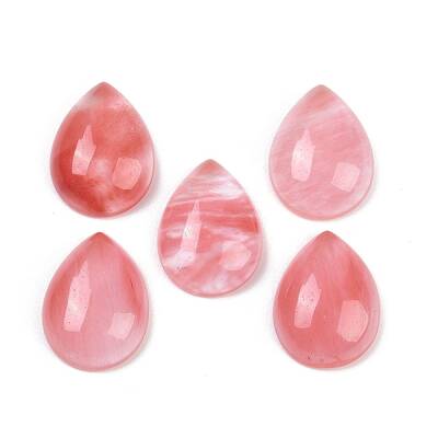Cherry Quartz Glass Cabochons