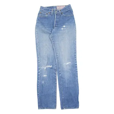 LEVI'S Wash Em' Hot Distressed Womens Jeans Blue Straight 90s W24 L32