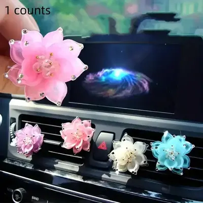 Lotus Pattern Car Air Outlet Decoration Clip, 1 Count Car Air Outlet Aromatherapy Diffuser Clip, Car Interior Decoration Acc...