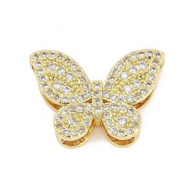 Brass Micro Pave Clear Cubic Zirconia Multi-Strand Links