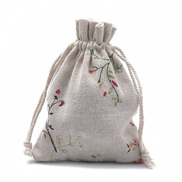 Polycotton(Polyester Cotton) Packing Pouches Drawstring Bags